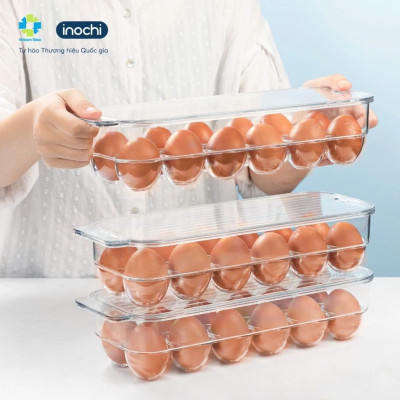 Khay đựng trứng kèm nắp đậy Inochi - Yoko 14 quả