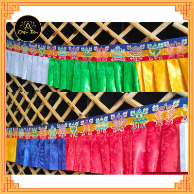 Rèm quây bàn thờ rèm viền quây hình bát bảo cát tường, rèm che chân tường phòng thờ trang trí màu sắc mật tông Diệu Tâm