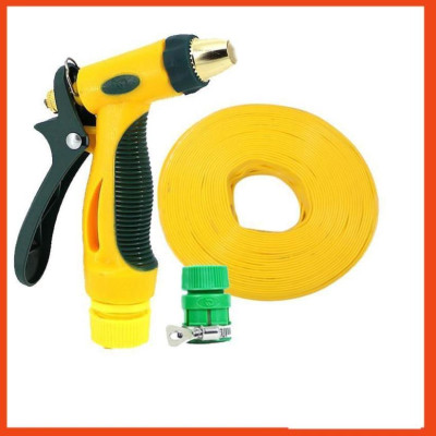 Bộ dây vòi xịt nước rửa xe,tưới cây tăng áp 3 lần 3-5M( nối nhựa xanh) 206317