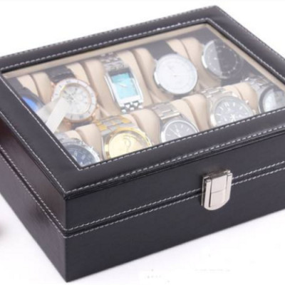 Hộp Đựng Đồng Hồ , Trang Sức 10 ngăn PaKaSa Loại Lớn 20 x 25 x 8 cm - Hàng Chính Hãng 