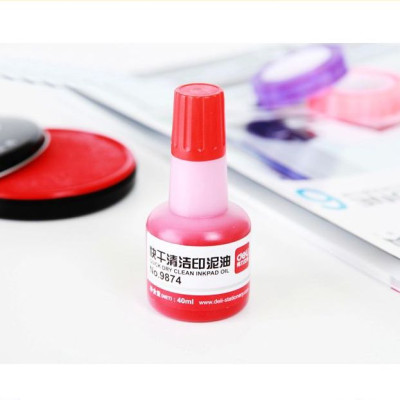 Mực Dấu chai 40ml Deli 7521/9874 Dùng cho dấu nhảy, khay chứa mực chấm ngoài, lăn tay