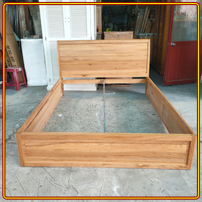 Giường ngủ Nhật Juno sofa gỗ sồi - 1m6