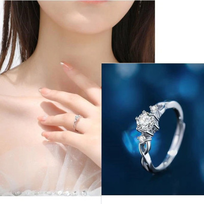 Nhẫn Nữ Bạc Đẹp Rẻ - Nương Tựa Vào Anh Theo Trend Bạc Hiểu Minh NU485