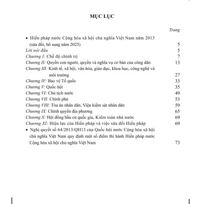 (Bìa cứng, khổ lớn) HIẾN PHÁP NƯỚC CỘNG HÒA XÃ HỘI CHỦ NGHĨA VIỆT NAM NĂM 2013 - Sửa đổi, bổ sung năm 2025 – NXB CTQGST