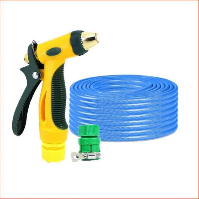 Bộ dây vòi xịt nước rửa xe,tưới cây tăng áp 3 lần 3-5M( nối nhựa xanh) 206317