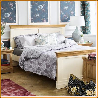 Giường ngủ gỗ sồi Juno sofa màu tự nhiên 215 x 195 x 105cm 