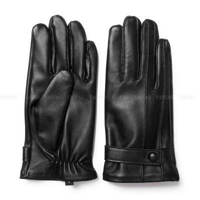 Găng tay nam da cừu cao cấp BHY5333 Lót lông giữ ấm, cảm ứng điện thoại, chống nước