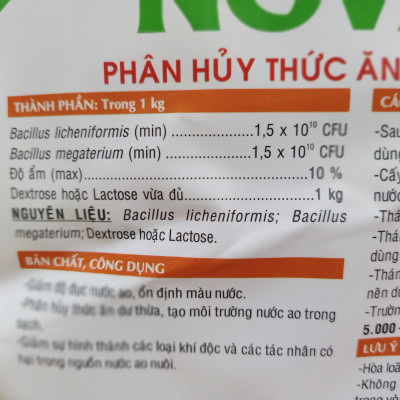 Chế Phẩm Sinh Học Xử Lý Môi Trường Nước Ao Cá NB25 (Gói 1kg)