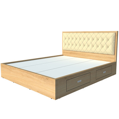 Giường ngủ cao cấp Tundo màu vàng sồi 140cm x 200cm