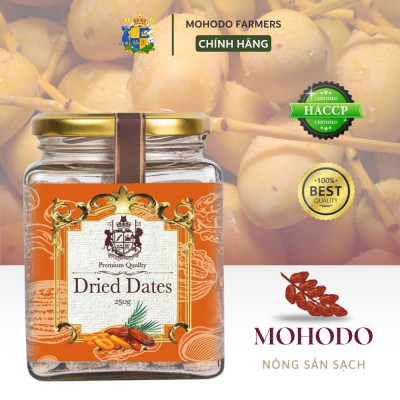 Quả Chà Là Tách Rời MOHODO Dried Dates Sấy Khô Không Đường Giàu Dinh Dưỡng Hũ Thủy Tinh Cao Cấp 250G