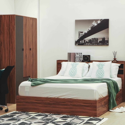 Bàn trang điểm đa năng CO-SPENCER gỗ công nghiệp nâu tự nhiên, kết hợp tủ và kệ 5 tầng | Index Living Mall - Phân phối độc quyền tại Việt Nam | Nhập khẩu Thái Lan