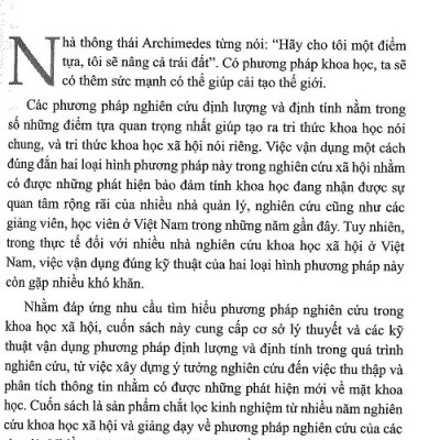Vận Dụng Phương Pháp Định Lượng Và Định Tính Trong Nghiên Cứu: Từ Hình Thành Ý Tưởng Đến Phát Hiện Khoa Học - GS.TS. Nguyễn Hữu Minh (Chủ biên) (Tái bản lần thứ 3)