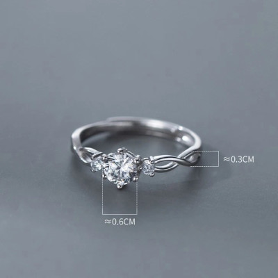 Nhẫn Nữ Bạc Đẹp Rẻ - Nương Tựa Vào Anh Theo Trend Bạc Hiểu Minh NU485