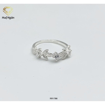 Nhẫn bạc Ý 925 Huệ Ngân - Lá xinh RR1796