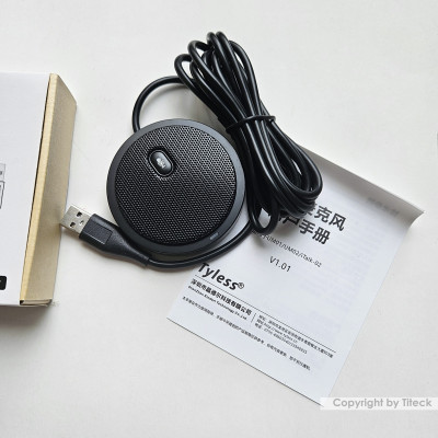 Micro thu âm đa hướng 360 độ để bàn UM02 dùng cho họp hội nghị trực tuyến chân cắm USB có LED- hàng nhập khẩu
