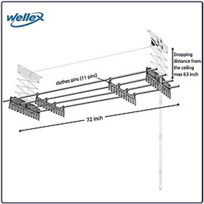 Giàn phơi bán tự động treo trần Wellex Hàn Quốc RG 41800- O(D160) hàng chính hãng