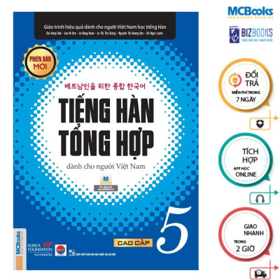 Sách - Tiếng Hàn Tổng Hợp Dành Cho Người Việt Nam - Cao Cấp 5 + 6 - Sách Bài Học - Bản Đen Trắng - Combo 2 Cuốn - MCBooks