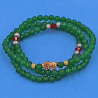 [Mệnh Mộc, Hỏa] Bộ Vòng Chuỗi, Tràng Hạt 108 Hạt 6 Ly Đá Thạch Anh Xanh Lá Charm Tỳ Hưu Inox - Tràng Chuỗi Niệm Phật - An Yên - Thịnh Vượng - May Mắn - Tài Lộc - Bình An - Phong thủy 868