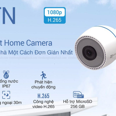 Camera Wifi Ezviz CS-C3TN 1080P 2mp Có Micro (2.8mm) Hàng Chính Hãng
