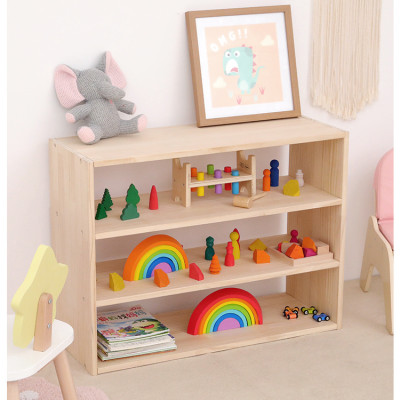 Kệ Đựng Đồ Chơi Giá Sách Montessori 3 Tầng Trang Trí Phòng Trẻ Em Tạo Không Gian Gọn Gàng Sang Trọng Cho Bé