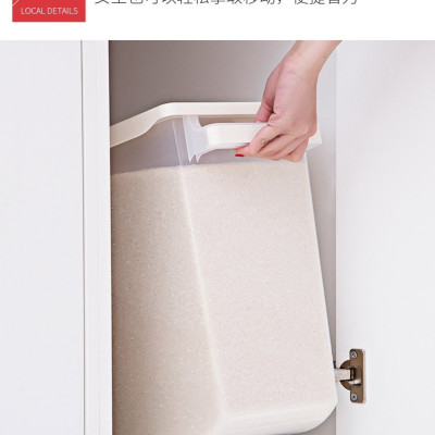 Combo  01 Thùng đựng gạo Inomata cao cấp 10kg (kèm ca đong) + 01 Muôi xới cơm Ion bạc kháng khuẩn, chống dính Nakaya  - Made in Japan