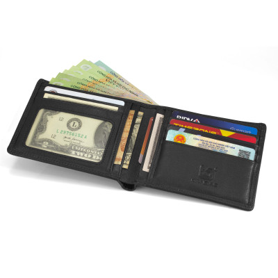 Ví Da Nam, Bóp Da Nam Kim Bảo B31 Da Bò Màu Đen, Nâu, Bò