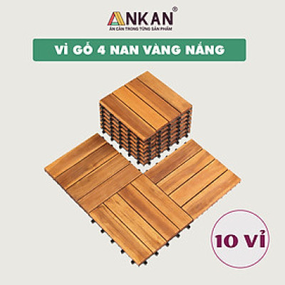 Vỉ Gỗ Lót Sàn Thương Hiệu ANKAN, Loại 4 Nan Lớn, Ván Sàn Gỗ Vỉ Nhựa Dùng Để Trang Trí Ban Công Ở Các Khu Chung Cư, Khu Nhà Ở Và Các Biệt Thự, Resort Cao Cấp, Siêu Bền, Hàng Xuất Khẩu Đi Mỹ