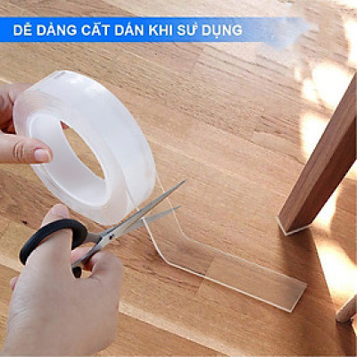 Băng Keo Nano Dán 2 Mặt Trong Suốt - Băng Dính  Đa Năng Dán Tường Treo Đồ, Treo Tranh Ảnh, Cố Định Vật,...Hàng Cao Cấp