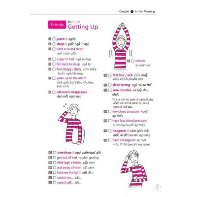 Sách - Sổ Tay Từ Vựng Tiếng Anh - Từ Lúc Thức Giấc Đến Khi Đi Ngủ (Bao Gồm Sách Và 1 Đĩa MP3) - Nhân Trí Việt