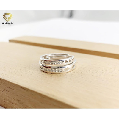 Nhẫn đôi bạc Ý 925 Huệ Ngân - Trái tim yêu thương RR1783