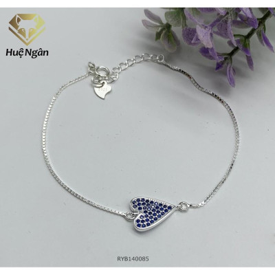 Lắc tay bạc 925 Huệ Ngân - Tim xinh đính đá RYB140085