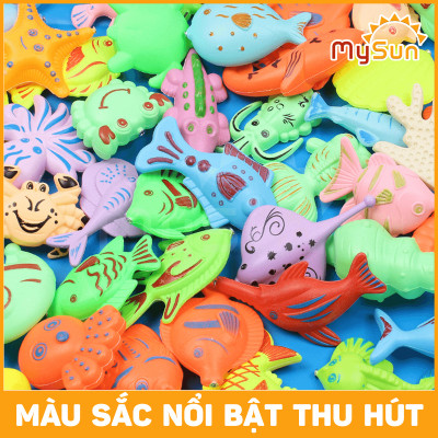 Bộ đồ chơi bể phao cần câu bắt cá nam châm cho bé loại mini - to cỡ lớn MySun