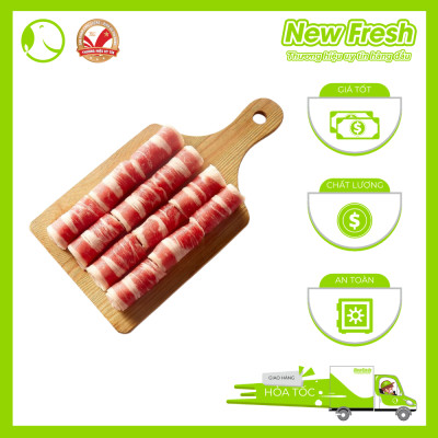 [GIAO NHANH HCM]  Ba Chỉ Bò Mỹ Cuộn Nhúng Lẩu - Khay 1Kg