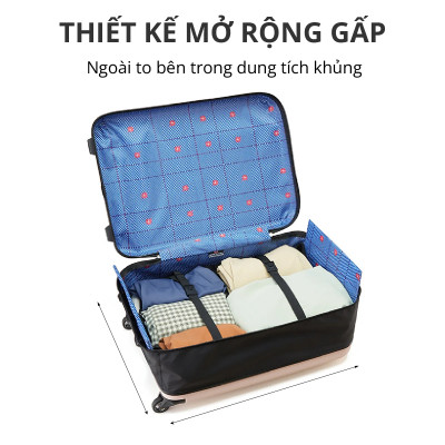 Vali du lịch xếp gọn tiết kiệm không gian Kachi MK355 size 20" / 24" với 4 màu - Hàng chính hãng
