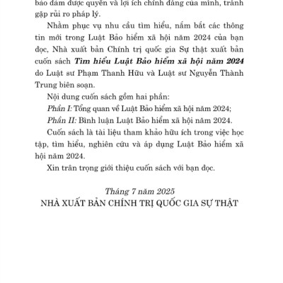 Sách - Tìm Hiểu Luật Bảo Hiểm Xã Hội Năm 2024