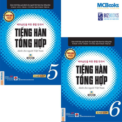 Sách - Tiếng Hàn Tổng Hợp Dành Cho Người Việt Nam - Cao Cấp 5 + 6 - Sách Bài Học - Bản Đen Trắng - Combo 2 Cuốn - MCBooks