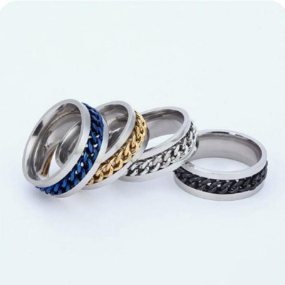 Nhẫn Xích Xoay Titan Khui Bi Cá Tính Dành Cho Cả Nam Và Nữ Cao Su