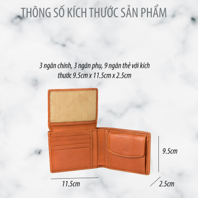 Ví Da Nam Gianni Conti Italy 587144 - 02LEA - Màu Nâu 