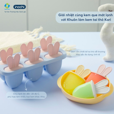 Khuôn làm kem tai mèo , tai thỏ Kari chất liệu nhựa PP nguyên sinh an toàn - Hàng chính hãng inochi ( Tặng kèm hình dán sticker) Giao màu ngẫu nhiên