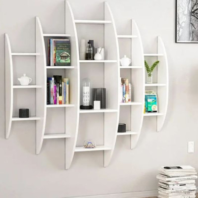 Kệ Gỗ Trang Trí Treo Tường Thiết Kế Dạng Hình Tròn Cách Điệu Juno Sofa CTKT710 KT 146x146x29cm