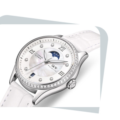 Đồng hồ nữ chính hãng I&W CARNIVAL IW582G-1 Kính sapphire ,chống xước ,Chống nước 30m ,Bảo hành 24 tháng,Máy cơ (Automatic),dây da cao cấp, thiết kế đơn giản dễ đeo