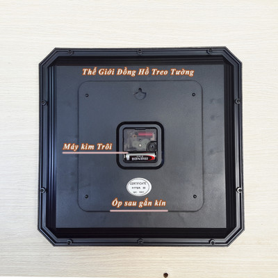 Đồng Hồ Treo Tường Cao Cấp EASTAR Có DẠ QUANG Hình Vuông Cách Điệu - Máy KIM TRÔI NHẬT - Số Nổi 3D - Tặng Pin Maxell - BH 1 Năm