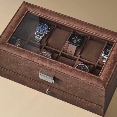 Hộp đựng đồng hồ da Songmics 2 tầng - Đẳng cấp châu Âu Hàng chính hãng