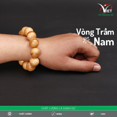 Vòng Trầm Nam Thiên Nhiên - Kiểu Tròn - Màu Ngả Vàng