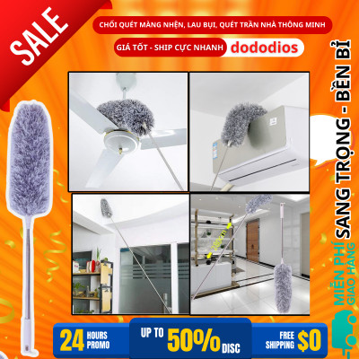 [COMBO DỌN DẸP ĐÓN TẾT] 1 chà sàn nhà tắm + 1 chổi quét trần nhà + 1 bàn chải vệ sinh khe hẹp - Chính hãng dododios