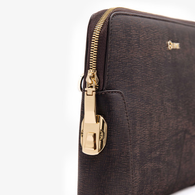 Ví Cầm Tay Clutch Nam GENCE CK11 Da Bò Khóa Số Cao Cấp Màu Nâu Phụ Kiện Vàng Hoặc Bạc