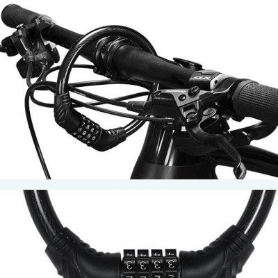 Khóa Xe Đạp 4 Mật Khẩu, Chống Trộm Di Động Vòng Cố Định Phụ Kiện Xe Đạp