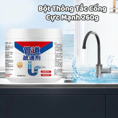 Bột Thông Cống Cực Mạnh, Lọ Thông Cống Đa Năng 260gram