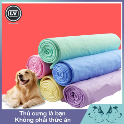 Khăn tắm khô nhanh cho chó mèo (màu ngẫu nhiên) Khăn tắm siêu thấm nước cho thú cưng