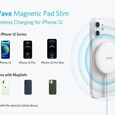 Đế sạc không dây từ tính ANKER PowerWave 7,5W - A2565 - Tương thích từ iPhone 12 trở lên.
